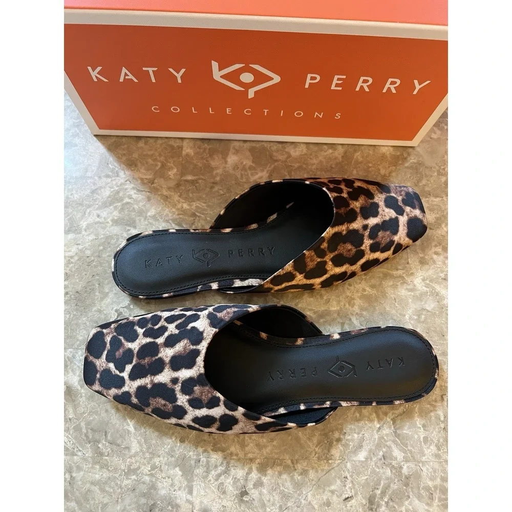NIB Katy Perry Collections Evie Mule Leopard Print Size 8.5 NEW Slide Shoe Women